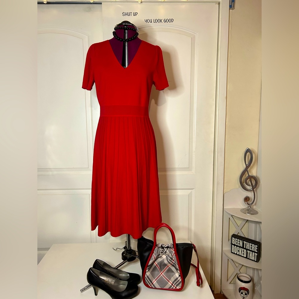 Stunning Talbots red knit dress size large